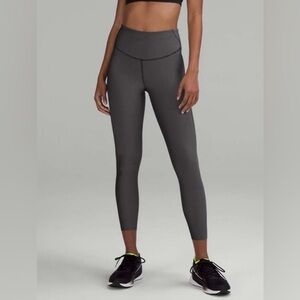 Lululemon Base Pace High-Rise Tight 25" *Two-Tone Ribbed, black/gull grey,size 6